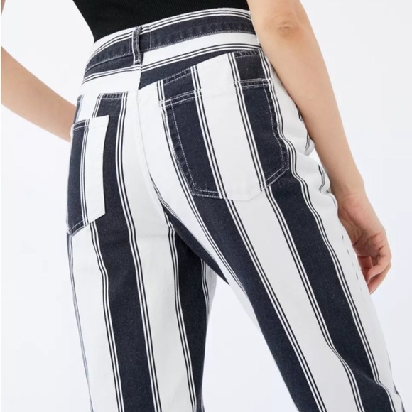 BDG Urban Outfitters High Waisted Striped Mom Jeans - Picture 1 of 9